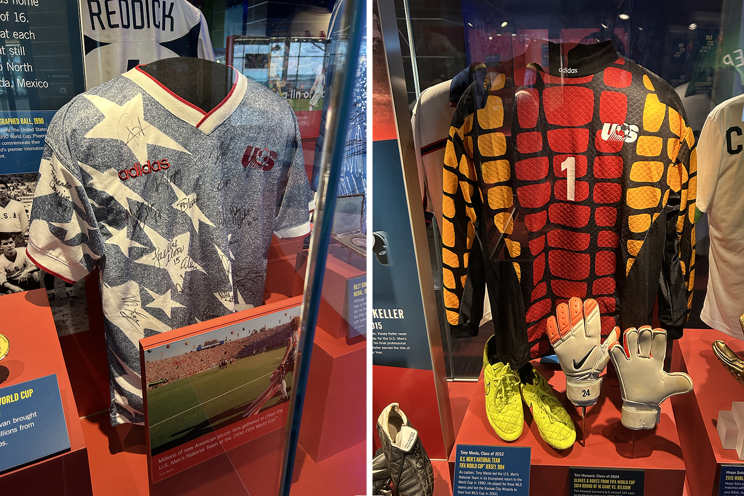 1994 denim-style world cup jersey and the goalkeeper jersey.